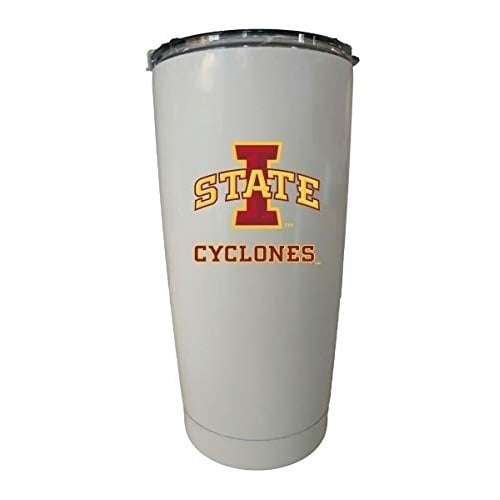 Iowa State Cyclones 16 oz White Insulated Stainless Steel Tumbler White. Image 1