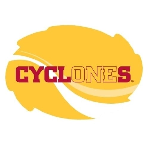 Iowa State Cyclones Stripe Design Swirl Shape 5x6-Inch NCAA High-Definition Magnet - Versatile Metallic Surface Image 1