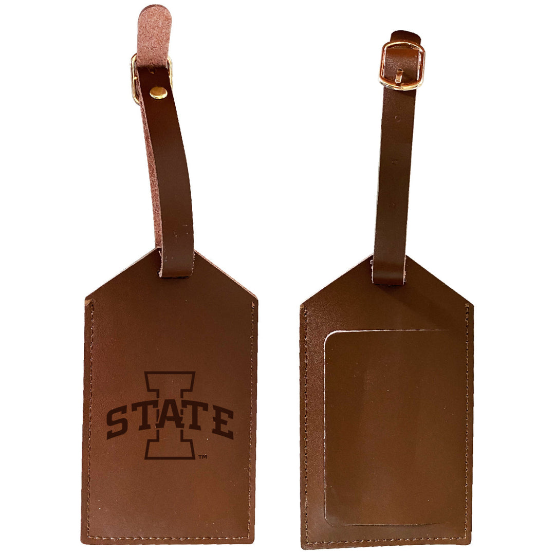 Elegant Iowa State Cyclones NCAA Leather Luggage Tag with Engraved Logo Image 1