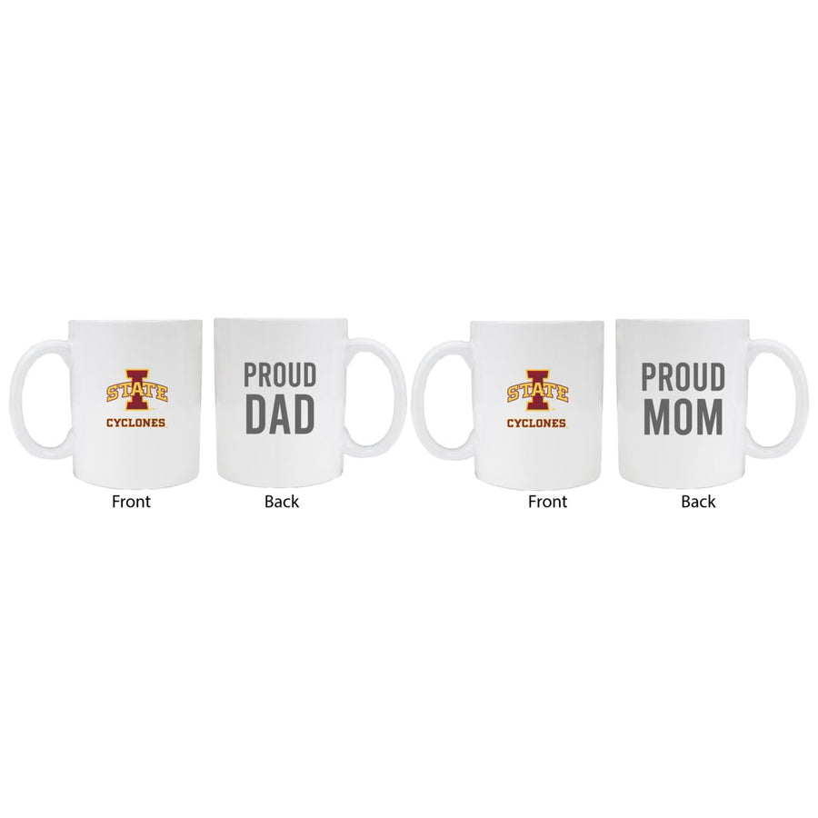 Iowa State Cyclones Proud Mom And Dad White Ceramic Coffee Mug 2 pack (White) Image 1