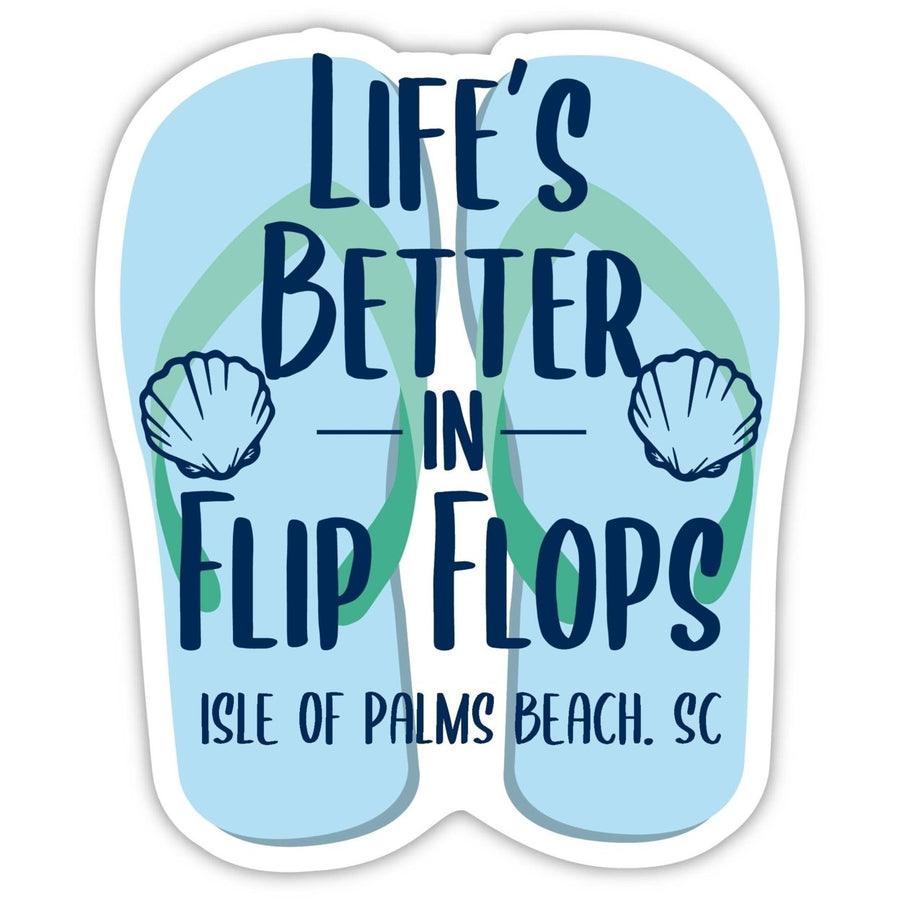 Isle Of Palms Beach South Carolina Souvenir 4 Inch Vinyl Decal Sticker Flip Flop Design Image 1