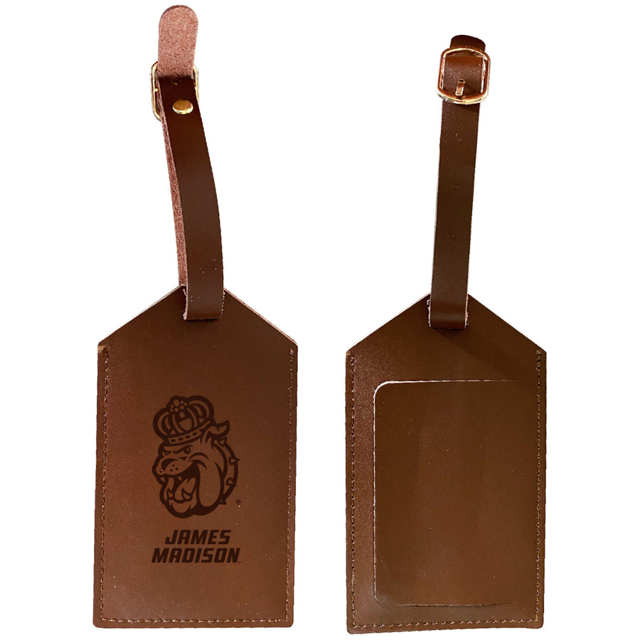 Elegant James Madison Dukes NCAA Leather Luggage Tag with Engraved Logo Image 1