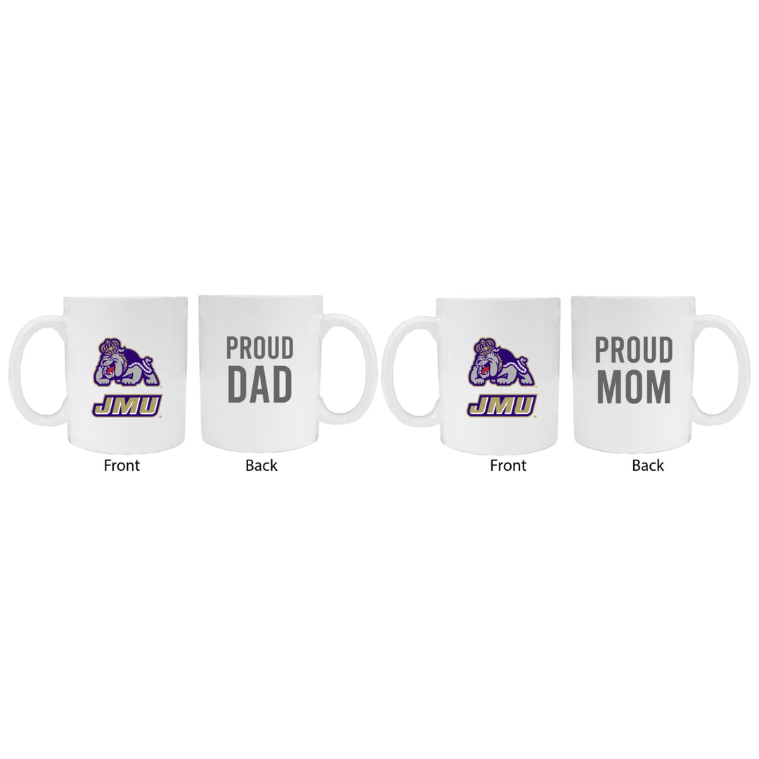 James Madison Dukes Proud Mom And Dad White Ceramic Coffee Mug 2 pack (White) Image 1