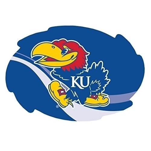 Kansas Jayhawks Stripe Design Swirl Shape 5x6-Inch NCAA High-Definition Magnet - Versatile Metallic Surface Adornment Image 1