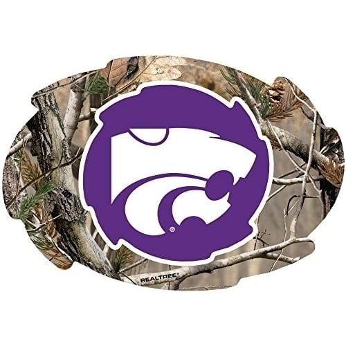 Kansas State Wildcats Camo Design Swirl Shape 5x6-Inch NCAA High-Definition Magnet - Versatile Metallic Surface Image 1