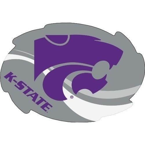 Kansas State Wildcats Stripe Design Swirl Shape 5x6-Inch NCAA High-Definition Magnet - Versatile Metallic Surface Image 1