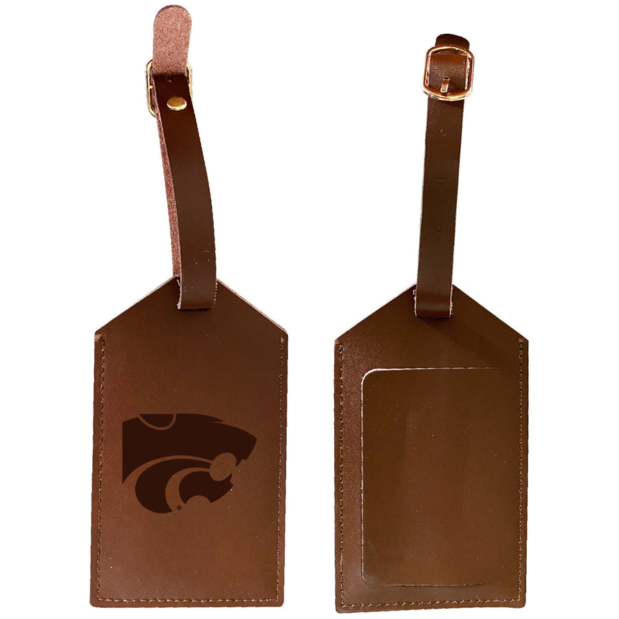 Elegant Kansas State Wildcats NCAA Leather Luggage Tag with Engraved Logo Image 1