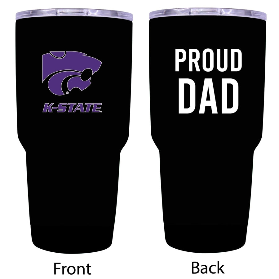 Kansas State Wildcats Proud Dad 24 oz Insulated Stainless Steel Tumbler Black Image 1