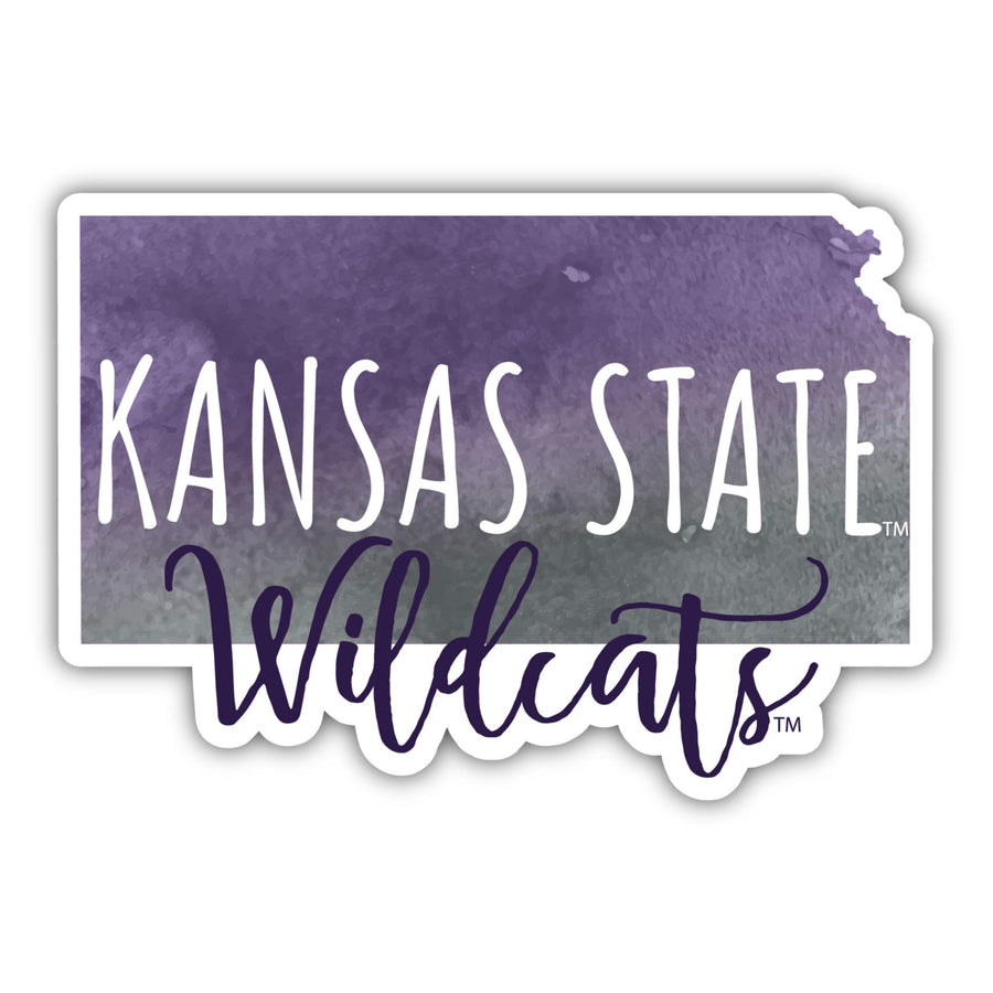 Kansas State Wildcats 2-Inch on one of its sides Watercolor Design NCAA Durable School Spirit Vinyl Decal Sticker Image 1