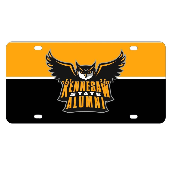 NCAA Kennesaw State University Metal License Plate - Lightweight, Sturdy and Versatile Image 1