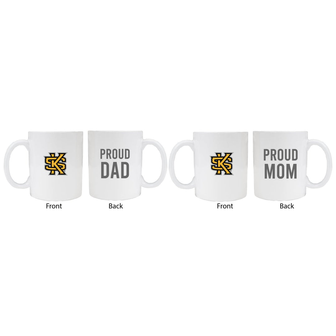 Kennesaw State Unviersity Proud Mom And Dad White Ceramic Coffee Mug 2 pack (White) Image 1