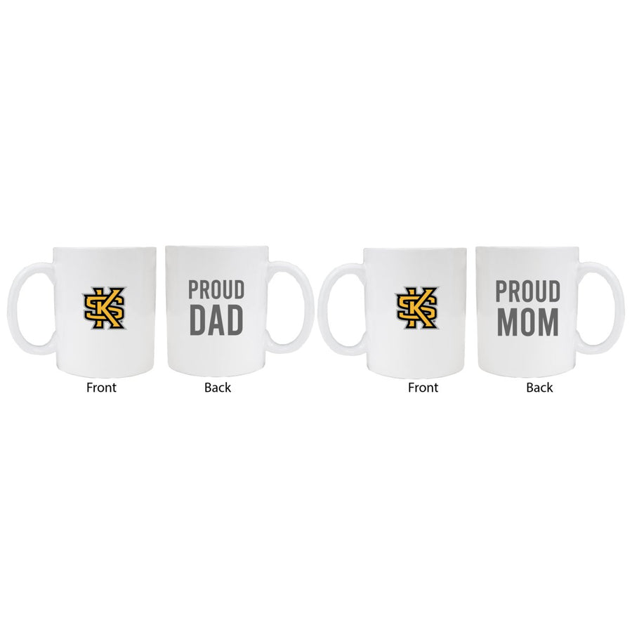 Kennesaw State Unviersity Proud Mom And Dad White Ceramic Coffee Mug 2 pack (White) Image 1