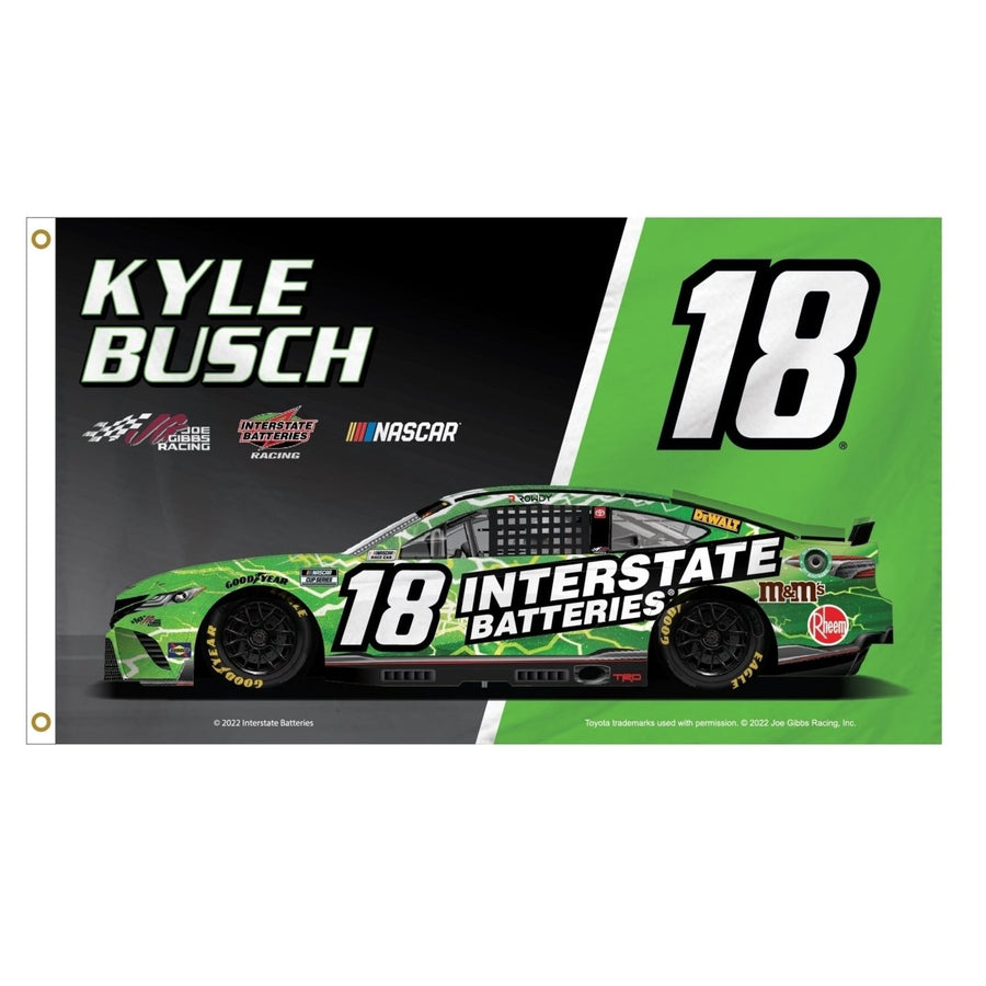 Kyle Busch 18 Nascar 3 x 5 Car Flag for 2022 Image 1