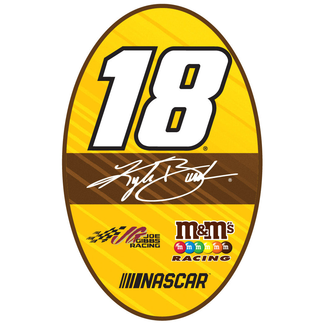 Kyle Busch 18 NASCAR Oval Magnet For 2020 Image 1