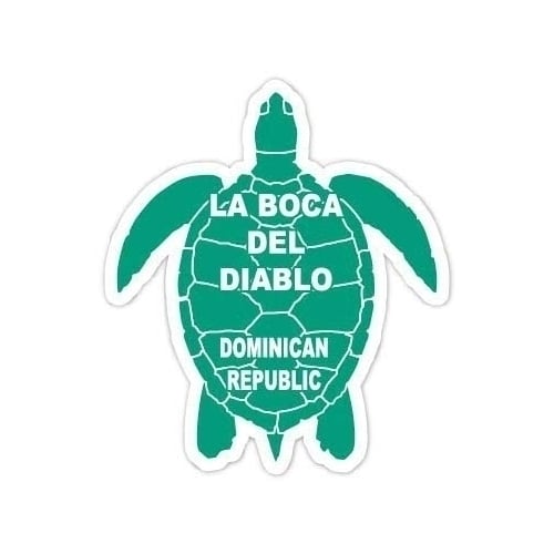 La Boca Del Diablo Dominican Republic 4 Inch Green Turtle Shape Decal Sticker Image 1