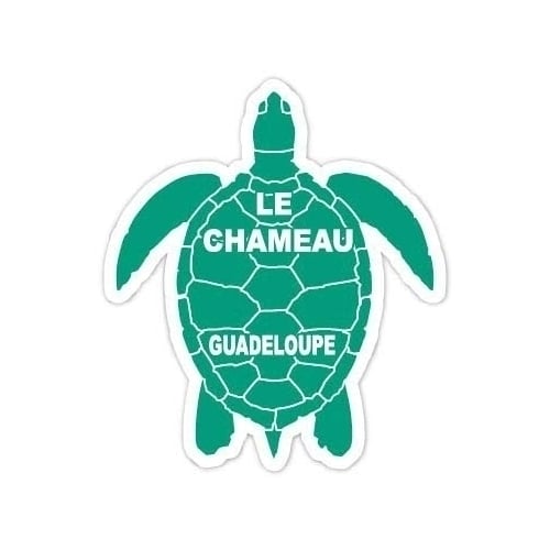 Le Chameau Guadeloupe 4 Inch Green Turtle Shape Decal Sticker Image 1