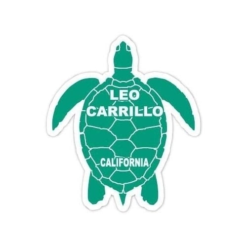 Leo Carrillo California Souvenir 4 Inch Green Turtle Shape Decal Sticker Image 1