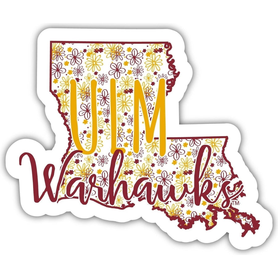 Louisiana Tech Bulldogs 4-Inch State Shaped NCAA Floral Love Vinyl Sticker - Blossoming School Spirit Decal Image 1