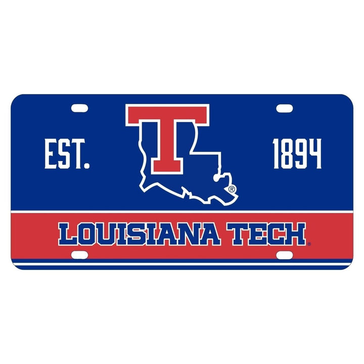 NCAA Louisiana Tech Bulldogs Metal License Plate - Lightweight, Sturdy and Versatile Image 1