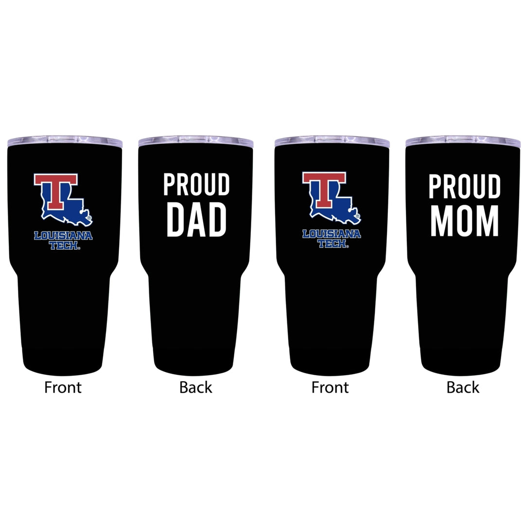 Louisiana Tech Bulldogs Proud Parent 24 oz Insulated Tumblers Set - Black, Mom and Dad Edition Image 1