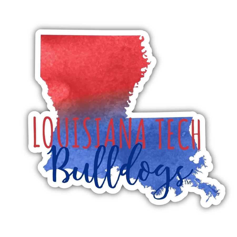 Louisiana Tech Bulldogs 2-Inch on one of its sides Watercolor Design NCAA Durable School Spirit Vinyl Decal Sticker Image 1