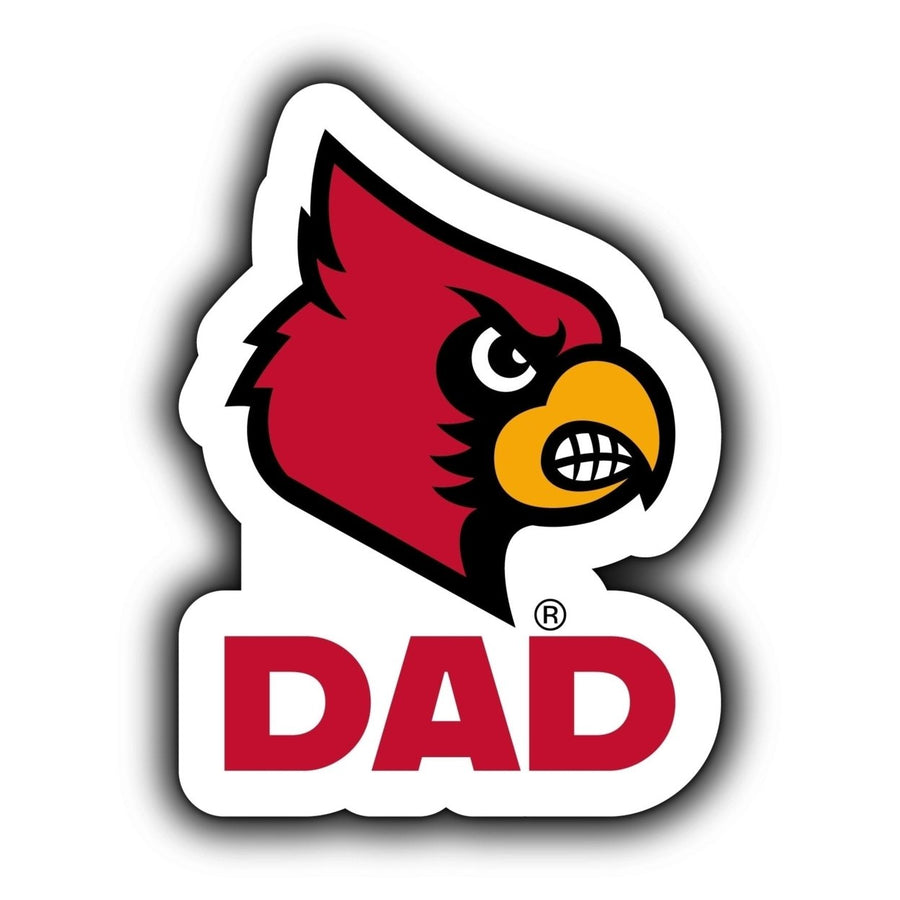 Louisville Cardinals 4-Inch Proud Dad Die Cut Decal Image 1