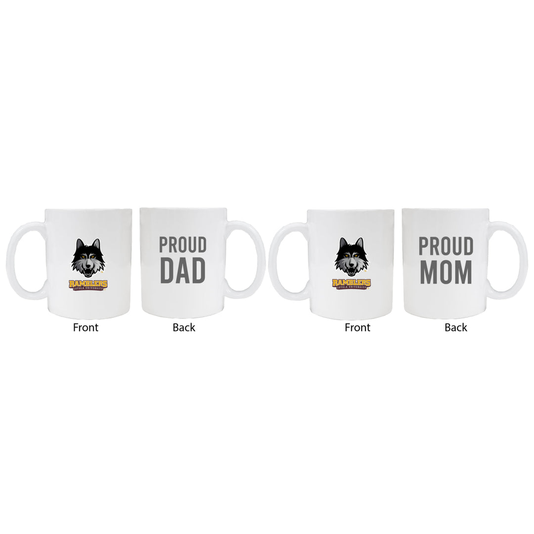 Loyola University Ramblers Proud Mom And Dad White Ceramic Coffee Mug 2 pack (White) Image 1