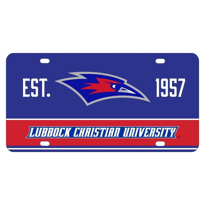 NCAA Lubbock Christian University Chaparral Metal License Plate - Lightweight, Sturdy and Versatile Image 1