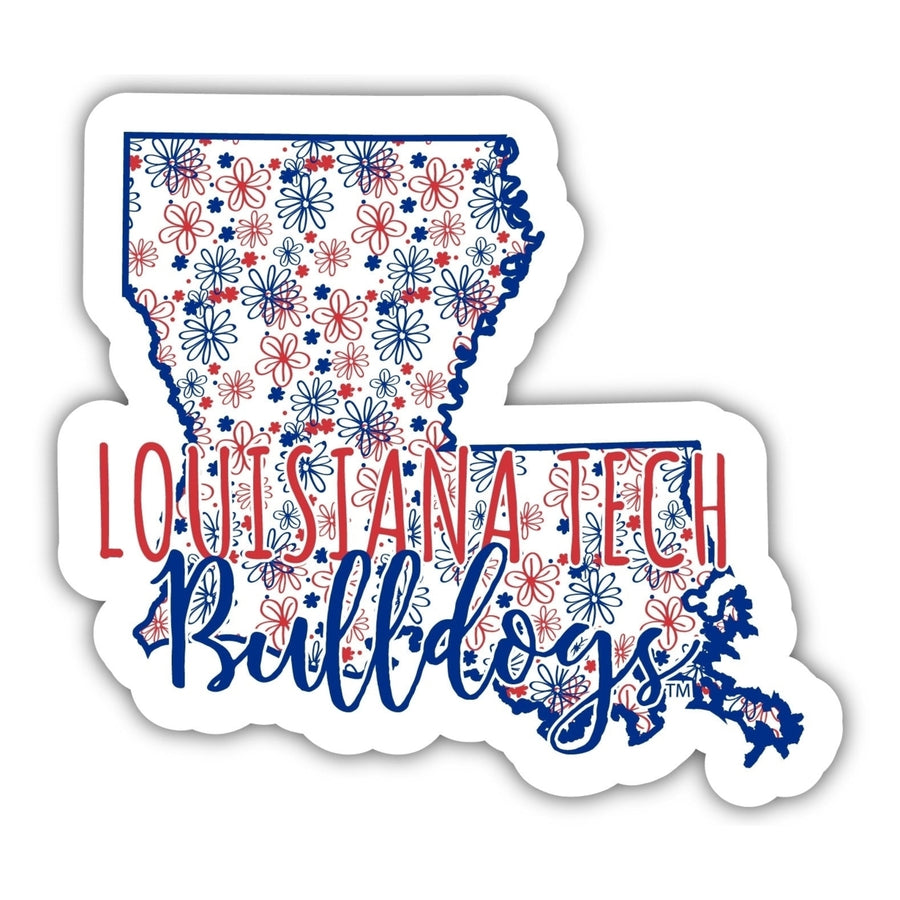 Lubbock Christian University Chaparral 4-Inch State Shaped NCAA Floral Love Vinyl Sticker - Blossoming School Spirit Image 1