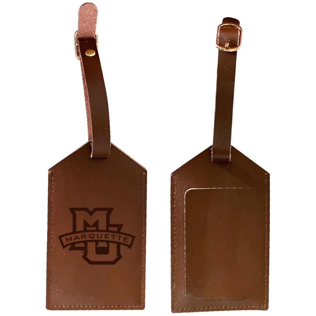 Elegant Marquette Golden Eagles NCAA Leather Luggage Tag with Engraved Logo Image 1