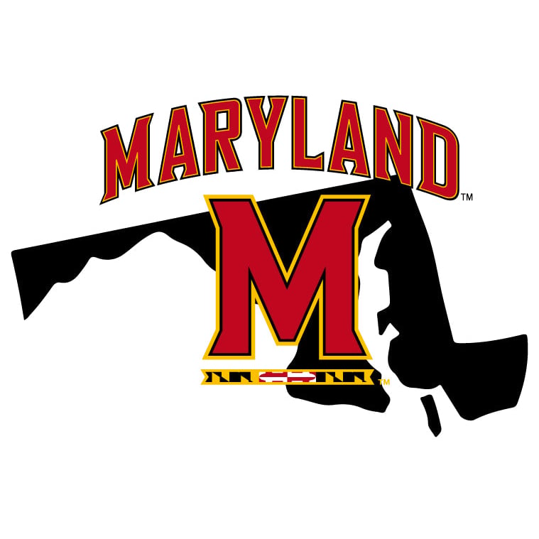 Maryland Terrapins 4-Inch State Shape NCAA Vinyl Decal Sticker for Fans, Students, and Alumni Image 1