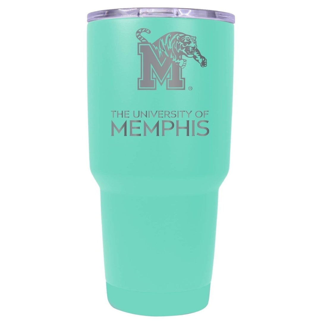 Memphis Tigers Premium Laser Engraved Tumbler - 24oz Stainless Steel Insulated Mug Choose Your Color. Image 1