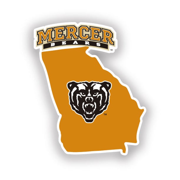 Mercer University 4-Inch State Shape NCAA Vinyl Decal Sticker for Fans, Students, and Alumni Image 1