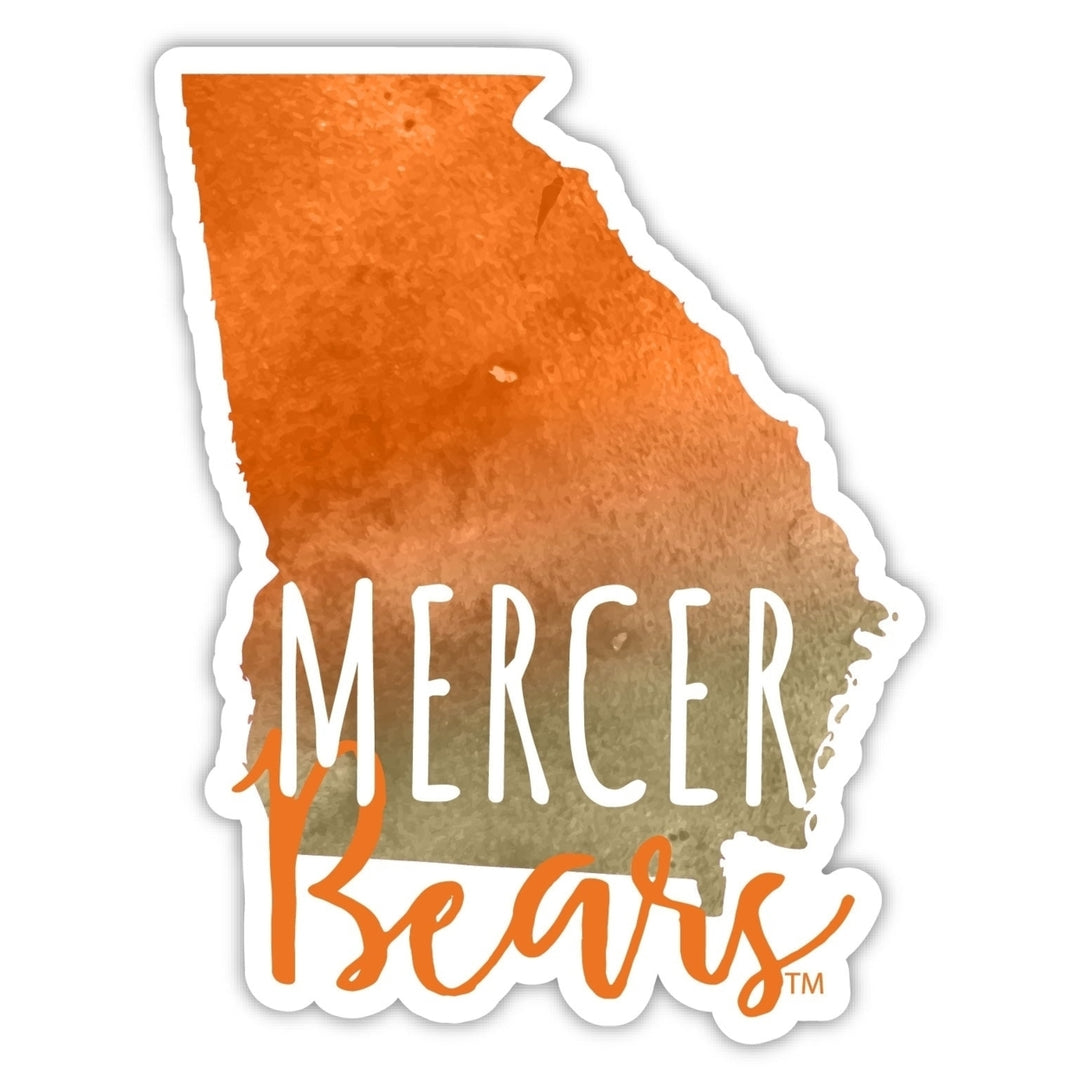 Mercer University 2-Inch on one of its sides Watercolor Design NCAA Durable School Spirit Vinyl Decal Sticker Image 1