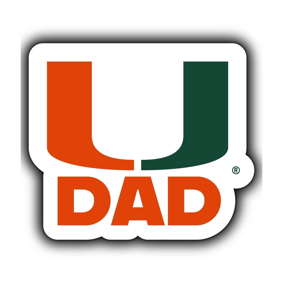 Miami Hurricanes 4-Inch Proud Dad Die Cut Decal Image 1