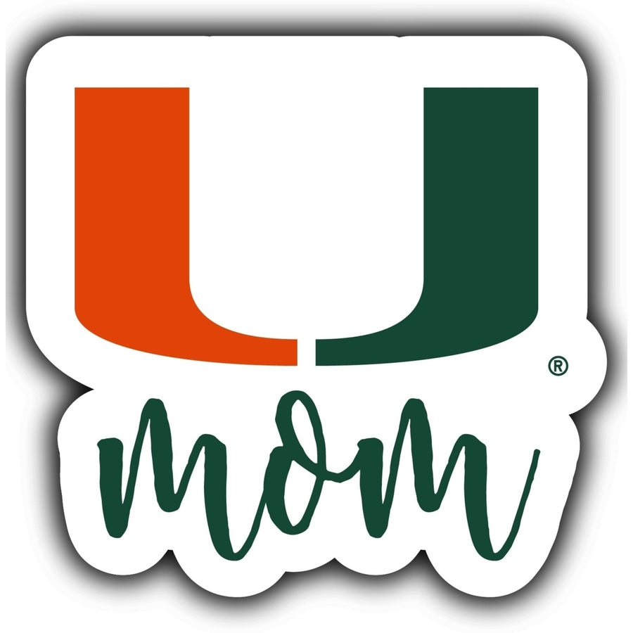 Miami Hurricanes Proud Mom 4-Inch Die Cut Decal Image 1