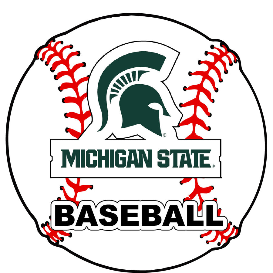 Michigan State Spartans 4-Inch Round Baseball NCAA Passion Vinyl Decal Sticker Image 1