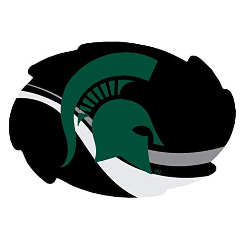 Michigan State Spartans Stripe Design Swirl Shape 5x6-Inch NCAA High-Definition Magnet - Versatile Metallic Surface Image 1