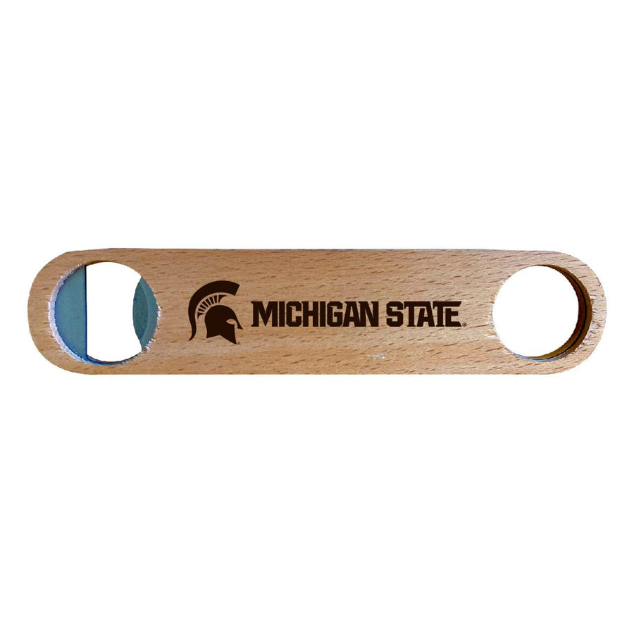 Michigan State Spartans NCAA Elegant Laser-Etched Wooden Bottle Opener - Collegiate Bar Accessory Image 1