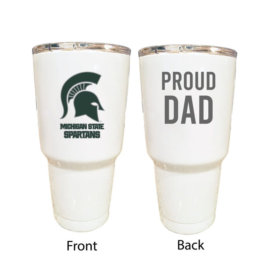 Michigan State Spartans Proud Dad 24 oz Insulated Stainless Steel Tumbler White Image 1