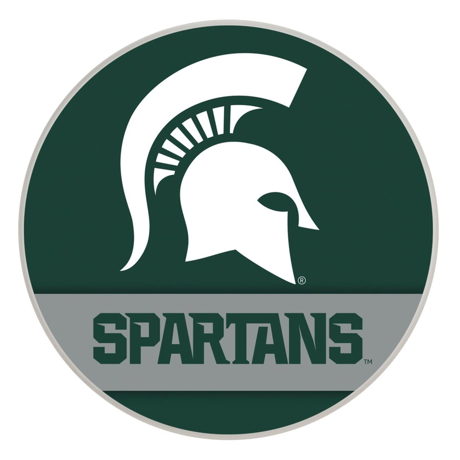 Michigan State Spartans Officially Licensed Paper Coasters (4-Pack) - Vibrant, Furniture-Safe Design Image 1