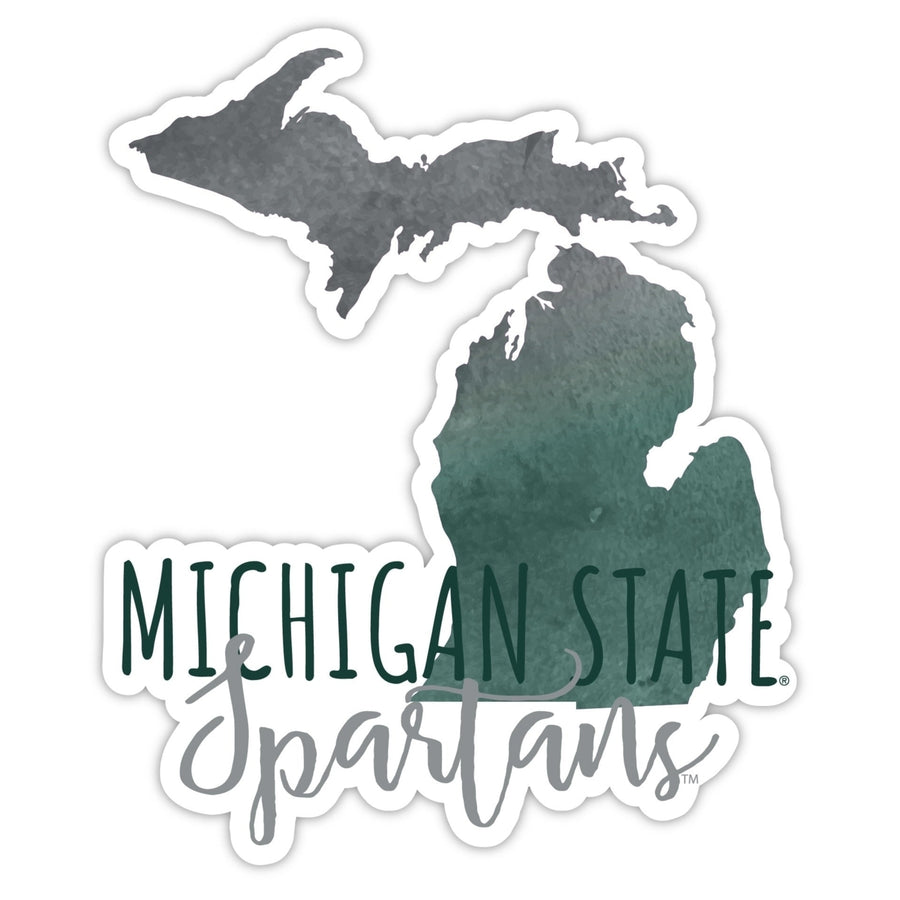 Michigan State Spartans 2-Inch on one of its sides Watercolor Design NCAA Durable School Spirit Vinyl Decal Sticker Image 1