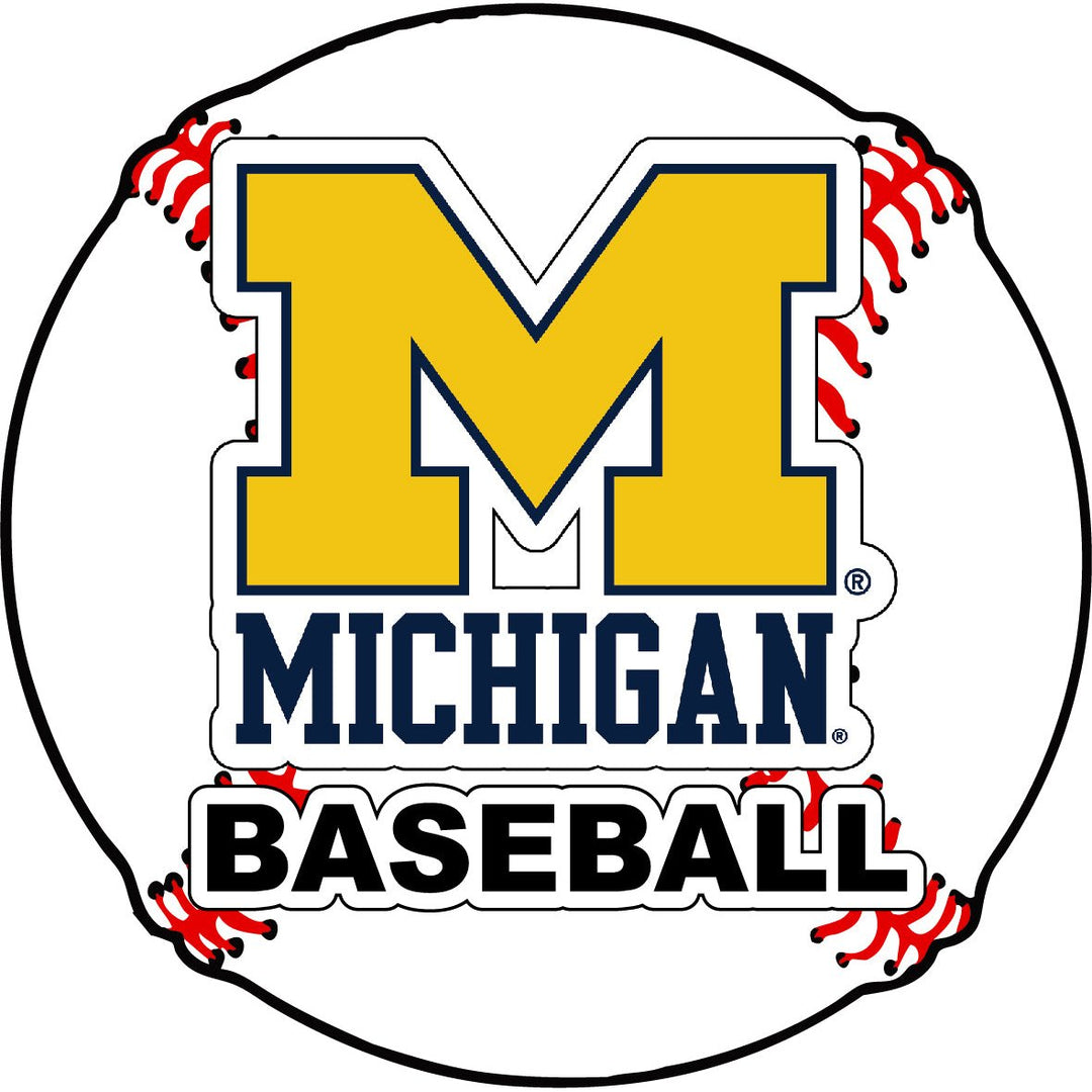 Michigan Wolverines 4-Inch Round Baseball NCAA Passion Vinyl Decal Sticker Image 1