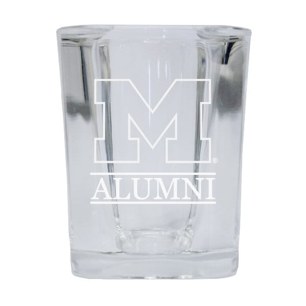 NCAA Michigan Wolverines Alumni 2oz Laser Etched Square Shot Glass Image 1