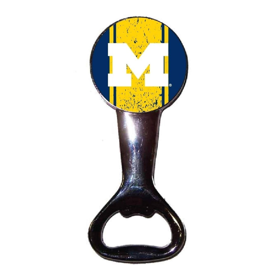 Michigan Wolverines Officially Licensed Magnetic Metal Bottle Opener - Tailgate and Kitchen Essential Image 1