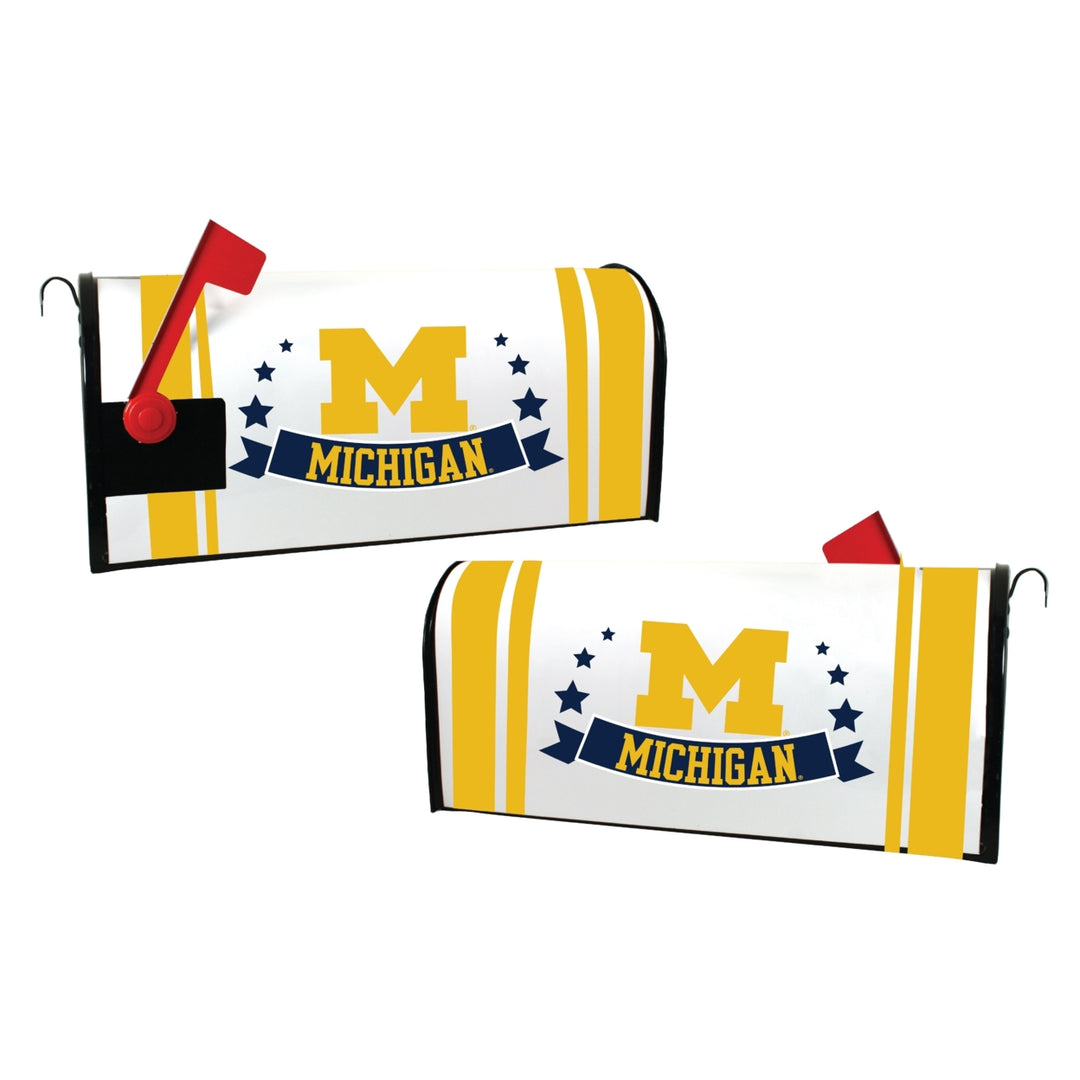 Michigan Wolverines NCAA Officially Licensed Mailbox Cover Logo and Stripe Design Image 1