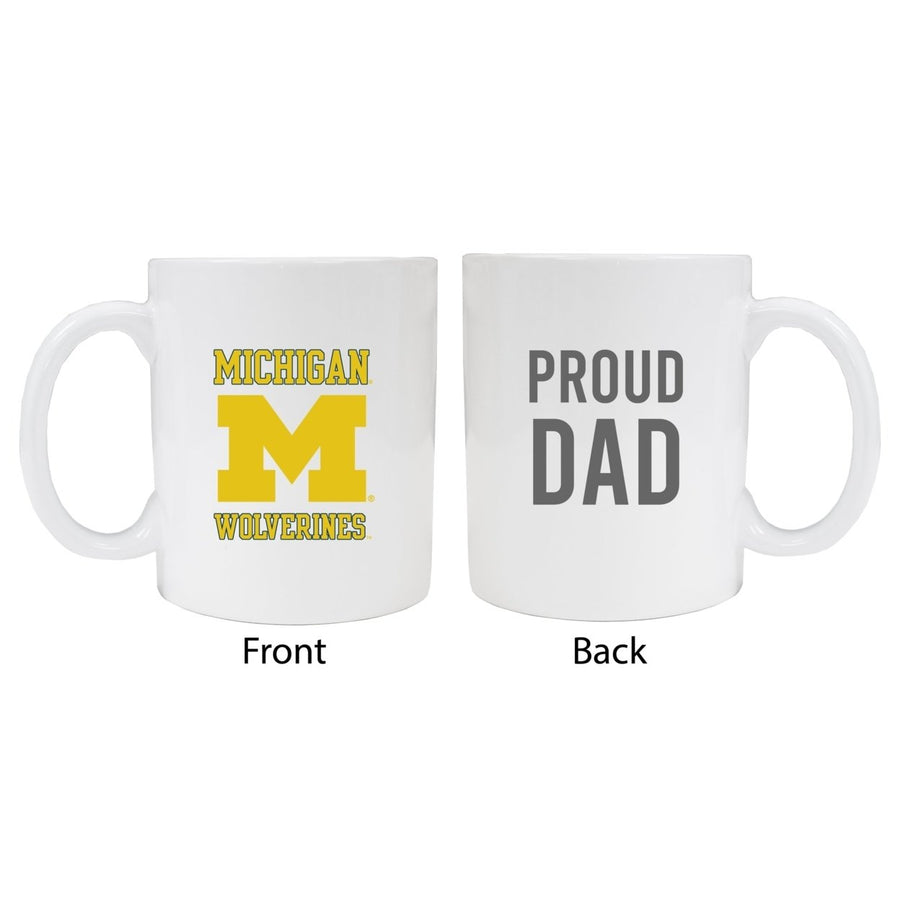 Michigan Wolverines Proud Dad Ceramic Coffee Mug - White Image 1