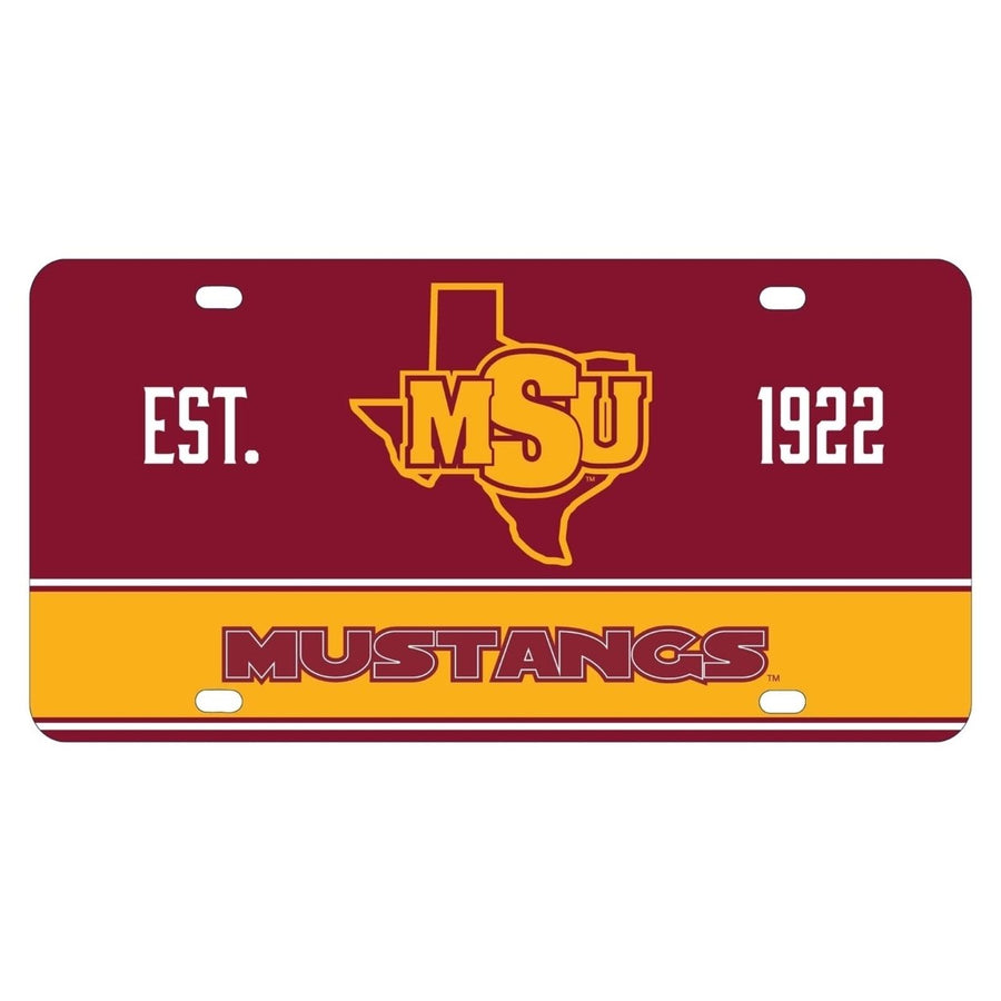 NCAA Midwestern State University Mustangs Metal License Plate - Lightweight, Sturdy and Versatile Image 1