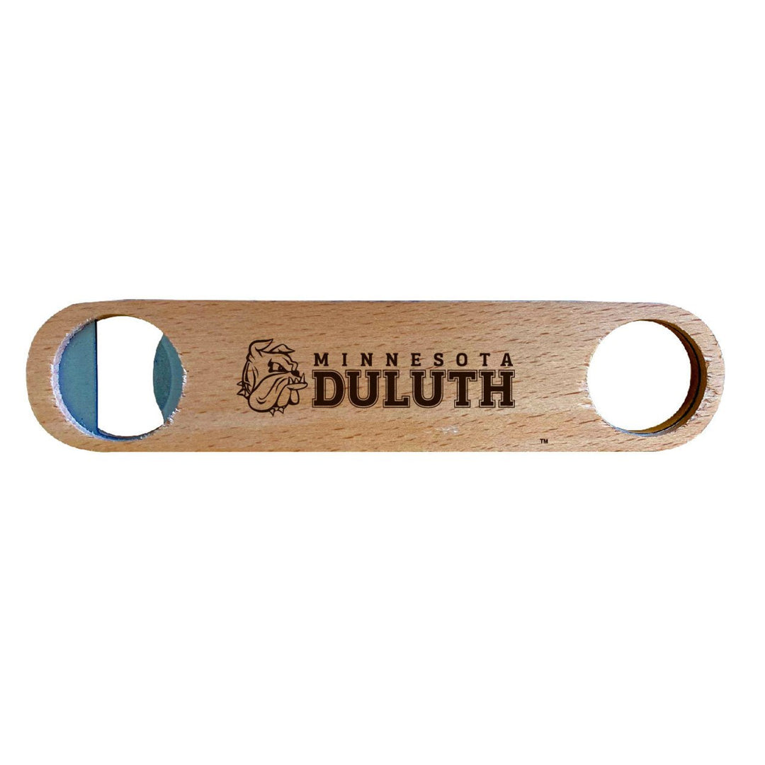 Minnesota Duluth Bulldogs NCAA Elegant Laser-Etched Wooden Bottle Opener - Collegiate Bar Accessory Image 1