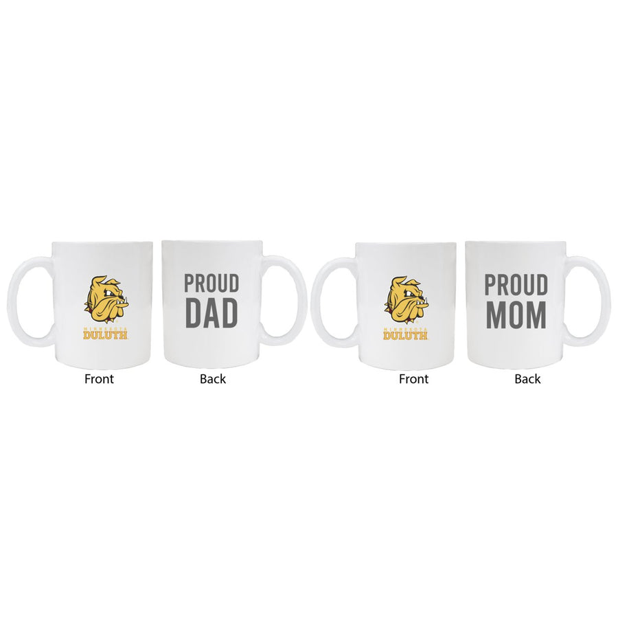 Minnesota Duluth Bulldogs Proud Mom And Dad White Ceramic Coffee Mug 2 pack (White) Image 1